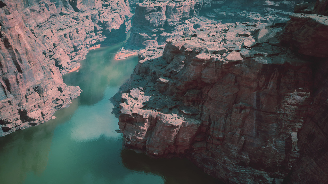 Aerial View of the Grand Canyon Upriver - Colorado River - Used for the Water page of Jerone Davison's website